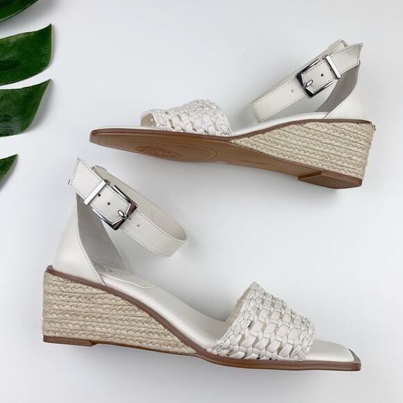 Vince Camuto Bretandi Espadrille Wedge Sandals White Ankle Strap Women's 6.5 - Picture 7 of 11